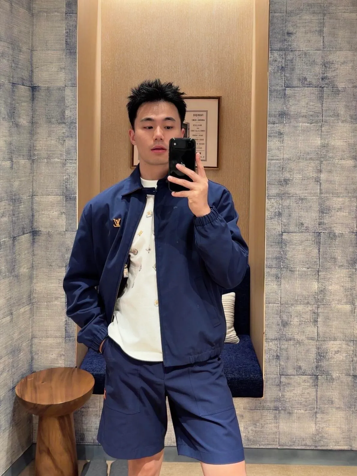 Louis Vuitton/Louis Vuitton LV logo indigo blue denim shorts